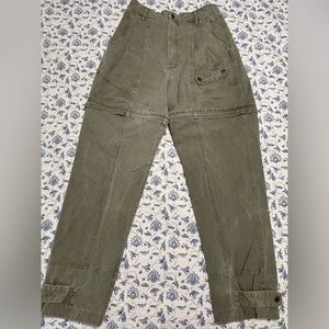 Cabela’s Womens 12 Olive Green Convertible Cargo Pants Zip Off Hiking Utility